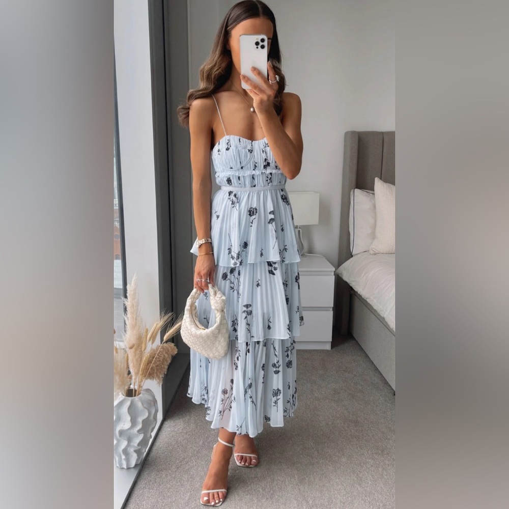 Self-Portrait tiered floral midi dress
